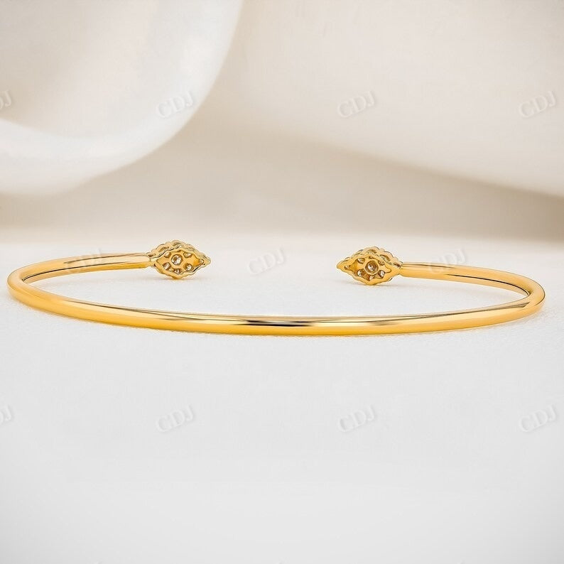 0.40CTW Natural Diamond Open Cuff Teardrop or Marquise Bangle Bracelet  customdiamjewel   