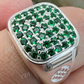 Green Emerald Stone Hip-Hip Ring  customdiamjewel   