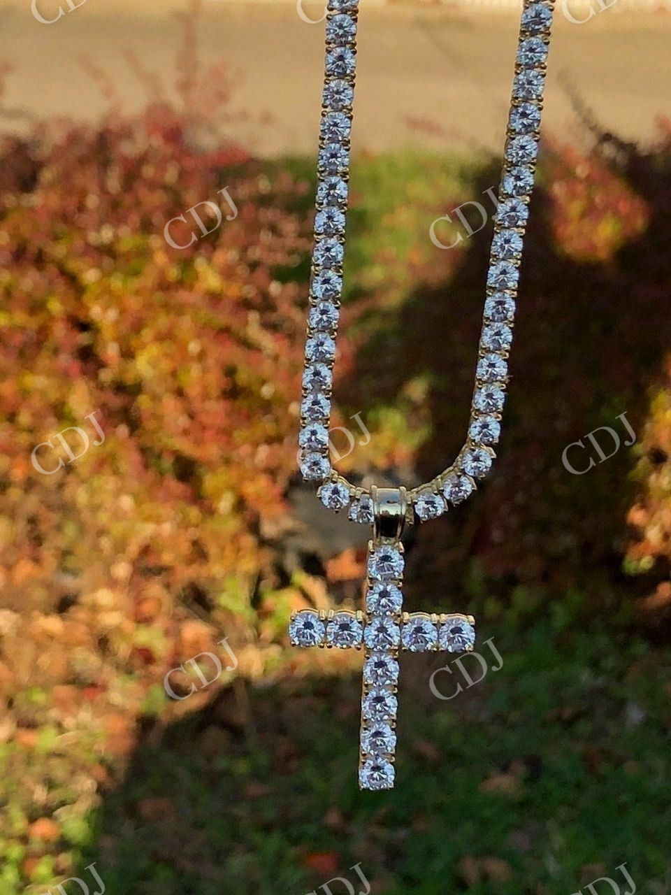 VVS Real Diamond Cross Pendant  customdiamjewel   