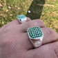 Green Emerald Stone Hip-Hip Ring  customdiamjewel   