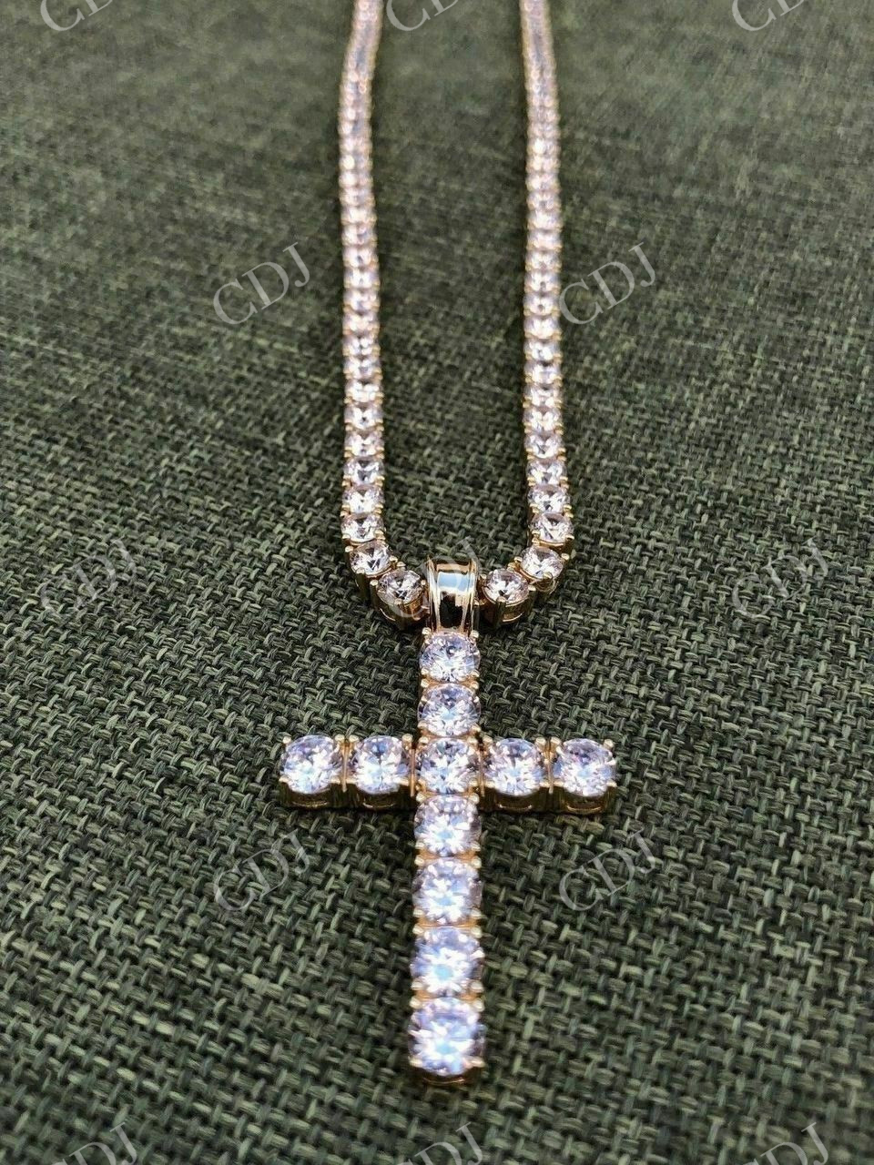 VVS Real Diamond Cross Pendant  customdiamjewel   