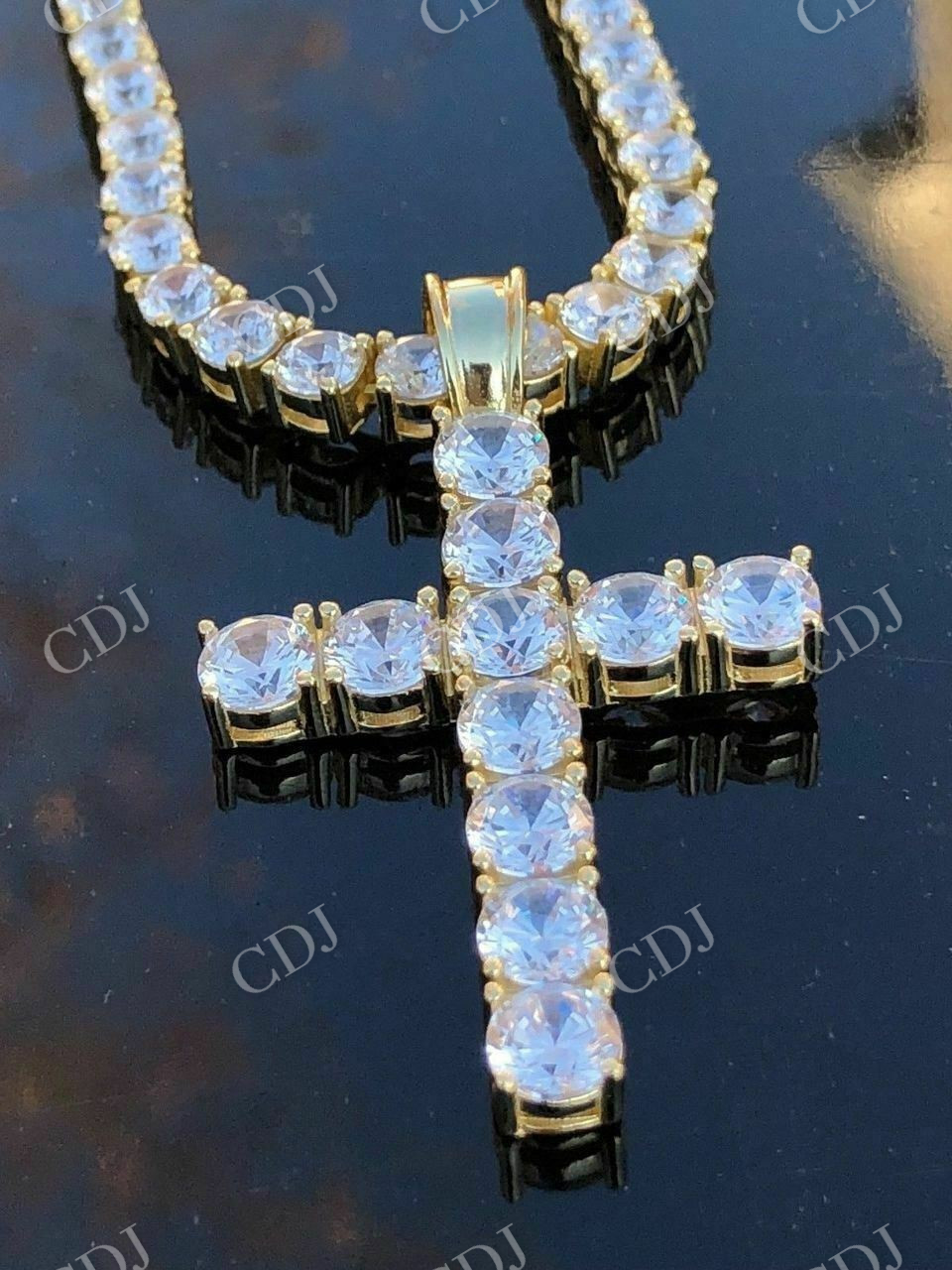 VVS Real Diamond Cross Pendant  customdiamjewel   