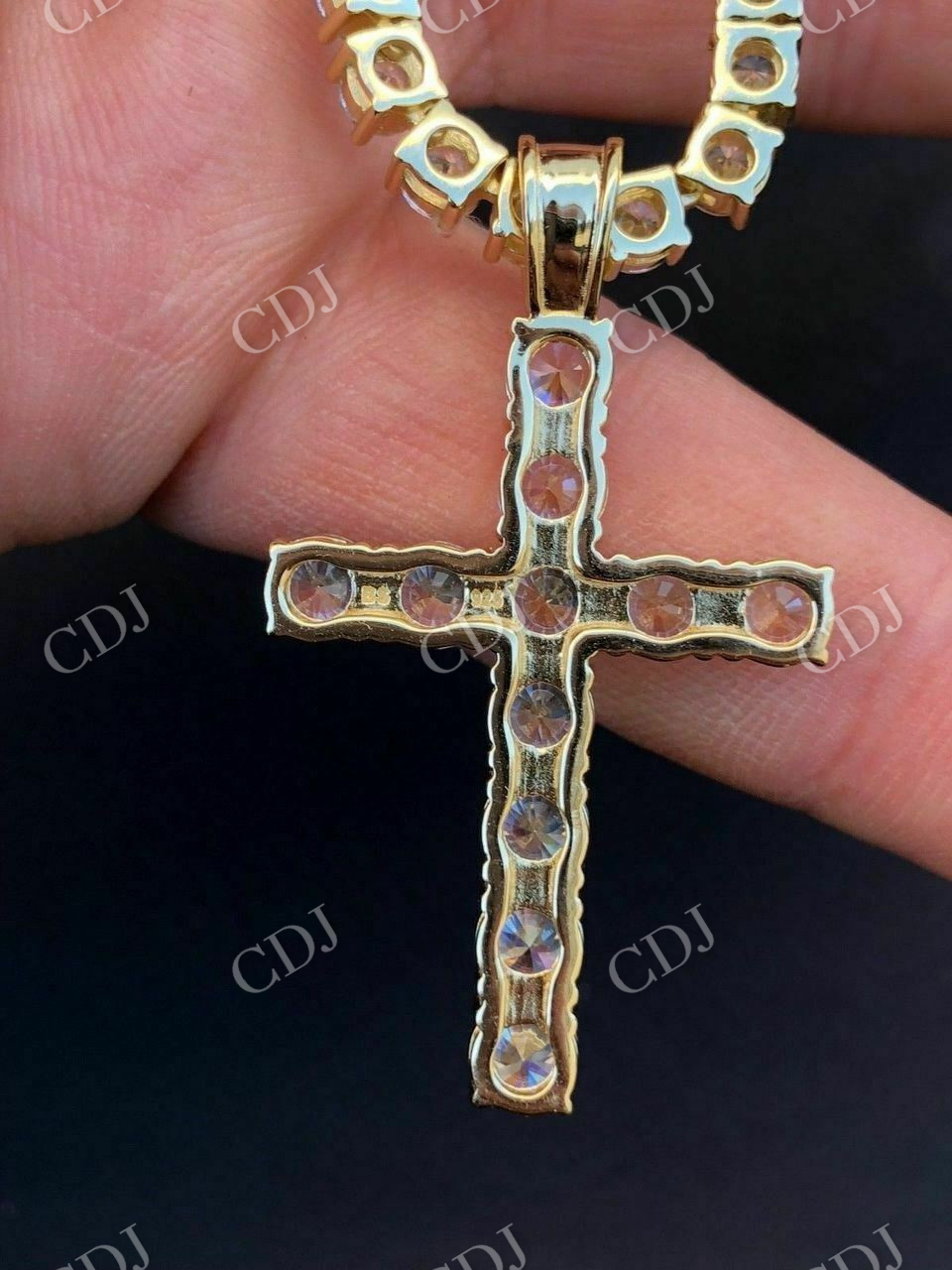 VVS Real Diamond Cross Pendant  customdiamjewel   