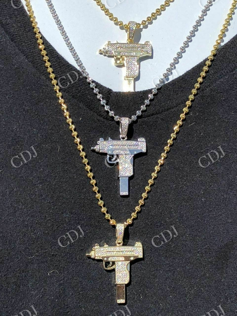 Uzi Gun Diamond Pendant  customdiamjewel   