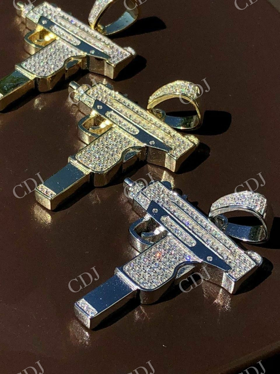 Uzi Gun Diamond Pendant  customdiamjewel   