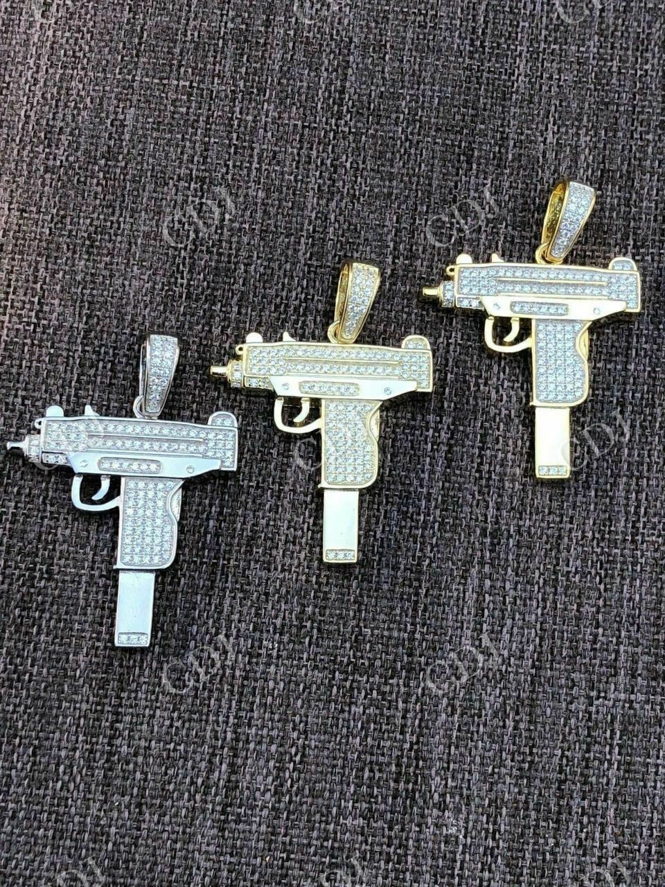 Uzi Gun Diamond Pendant  customdiamjewel   