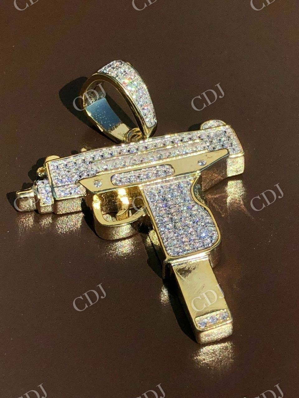 Uzi Gun Diamond Pendant  customdiamjewel   