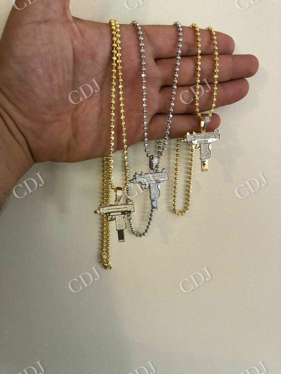 Uzi Gun Diamond Pendant  customdiamjewel   