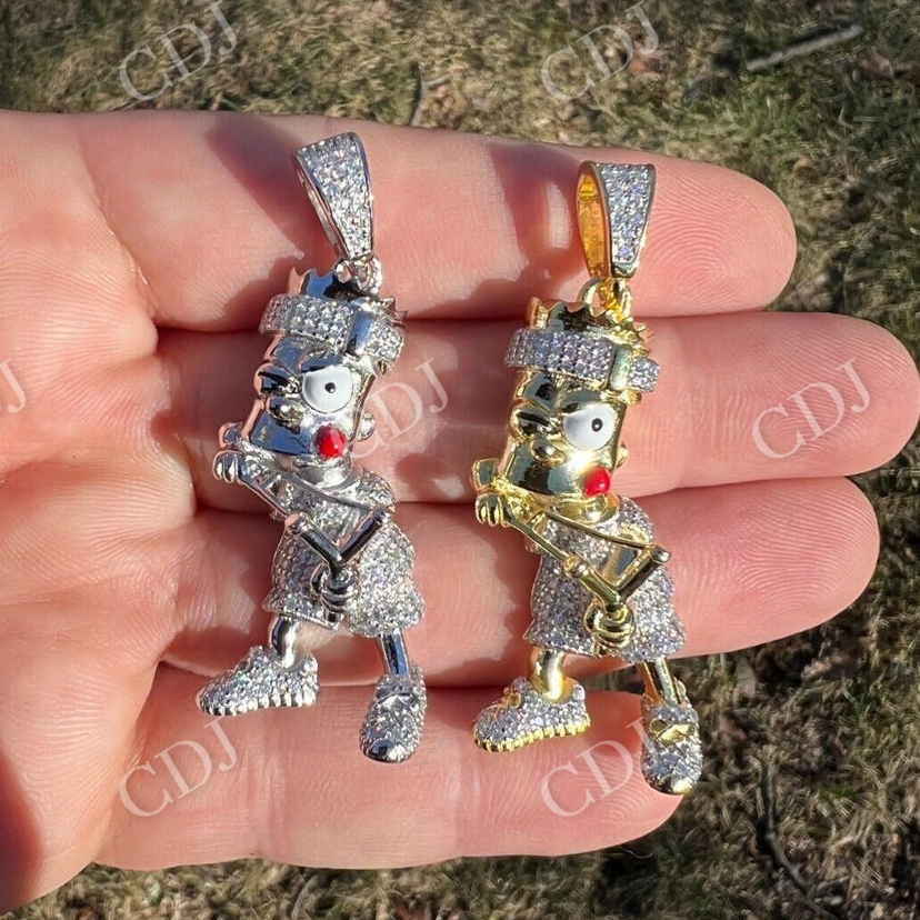 Iced Bart Simpson Pendant  customdiamjewel   