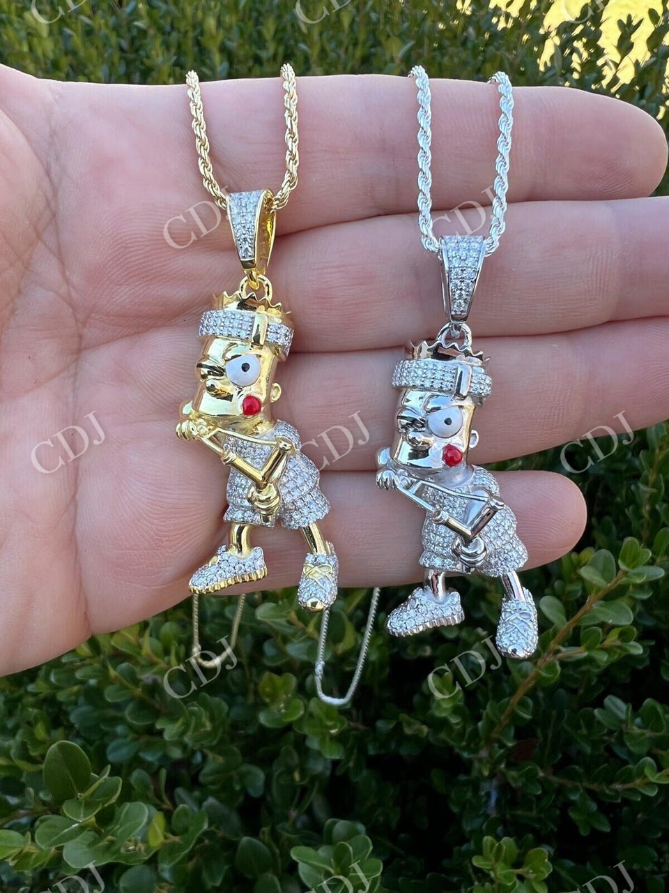 Iced Bart Simpson Pendant  customdiamjewel   