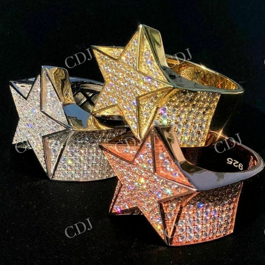 Star Hip Hop Diamond Men's Ring  customdiamjewel   