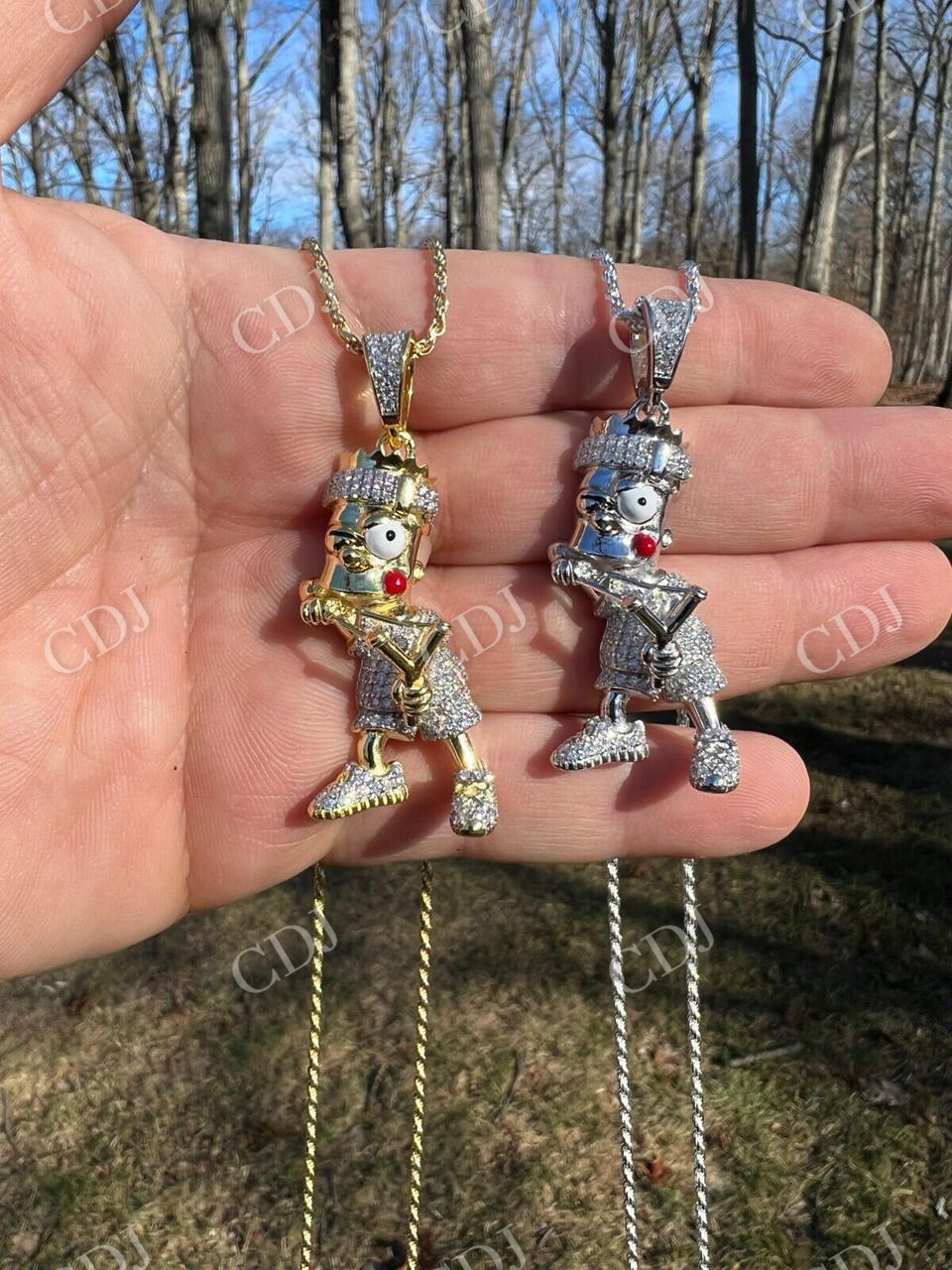 Iced Bart Simpson Pendant  customdiamjewel   