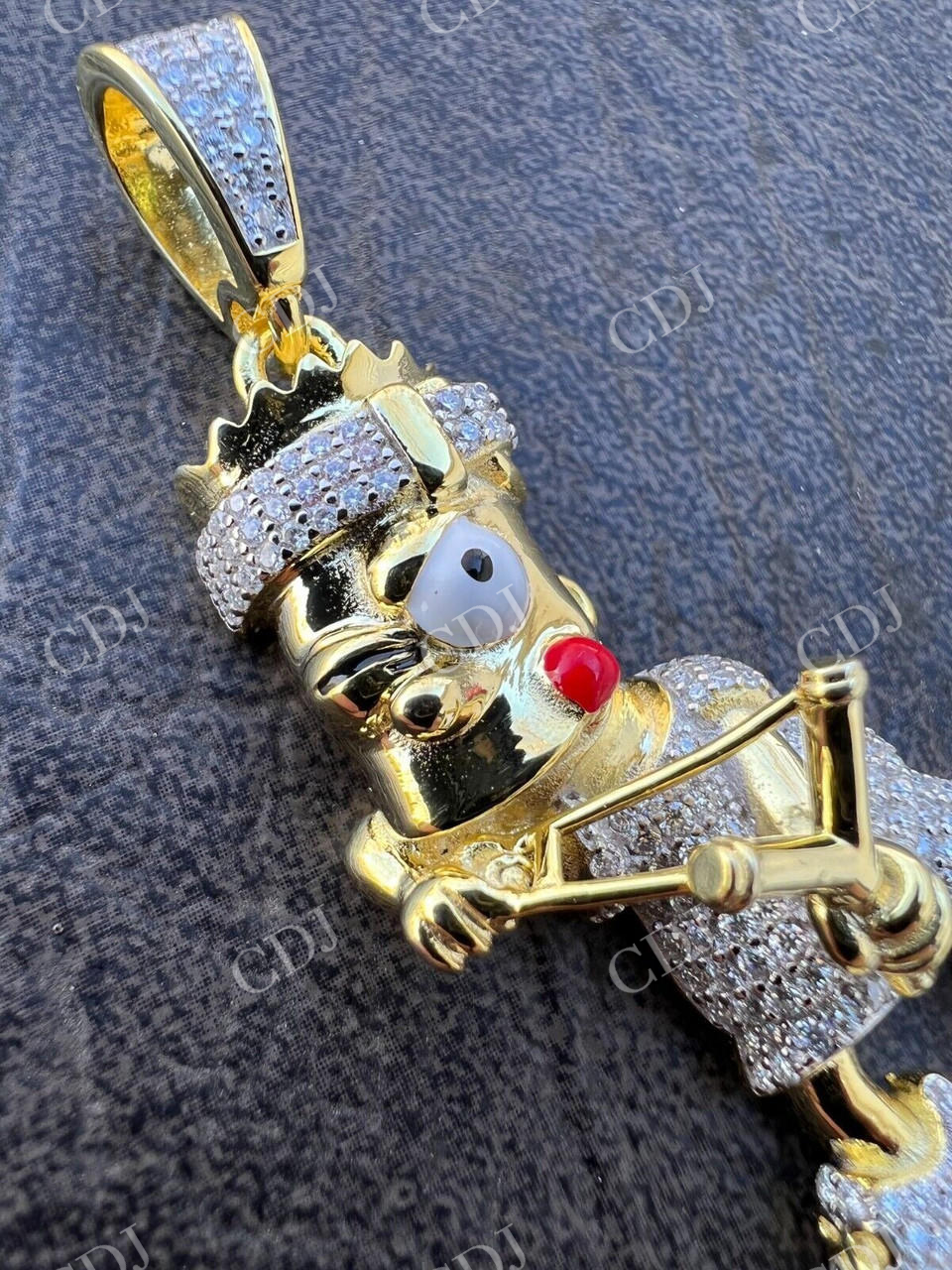 Iced Bart Simpson Pendant  customdiamjewel   