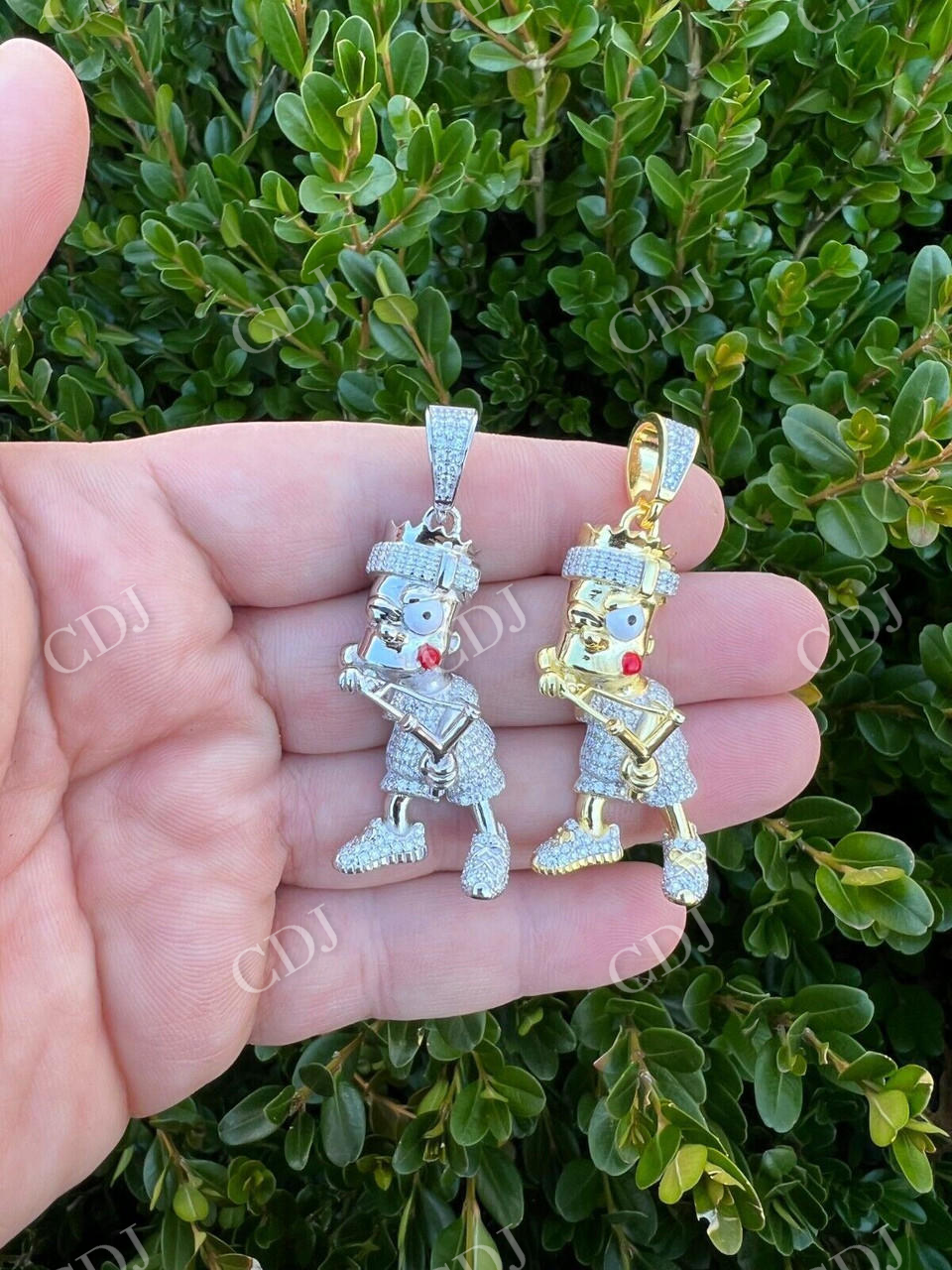 Iced Bart Simpson Pendant  customdiamjewel   