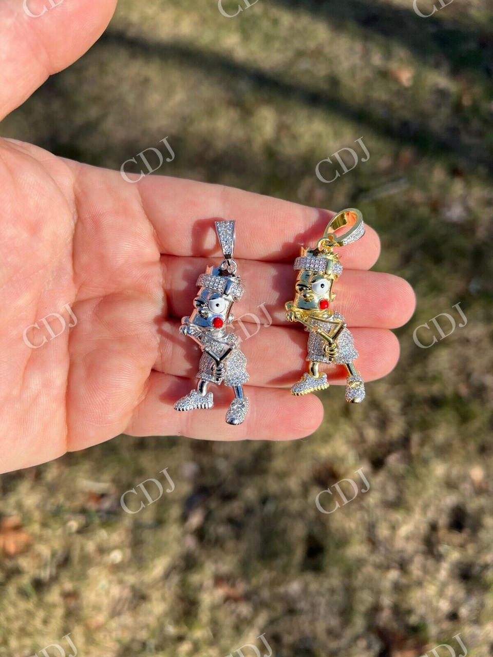 Iced Bart Simpson Pendant  customdiamjewel   