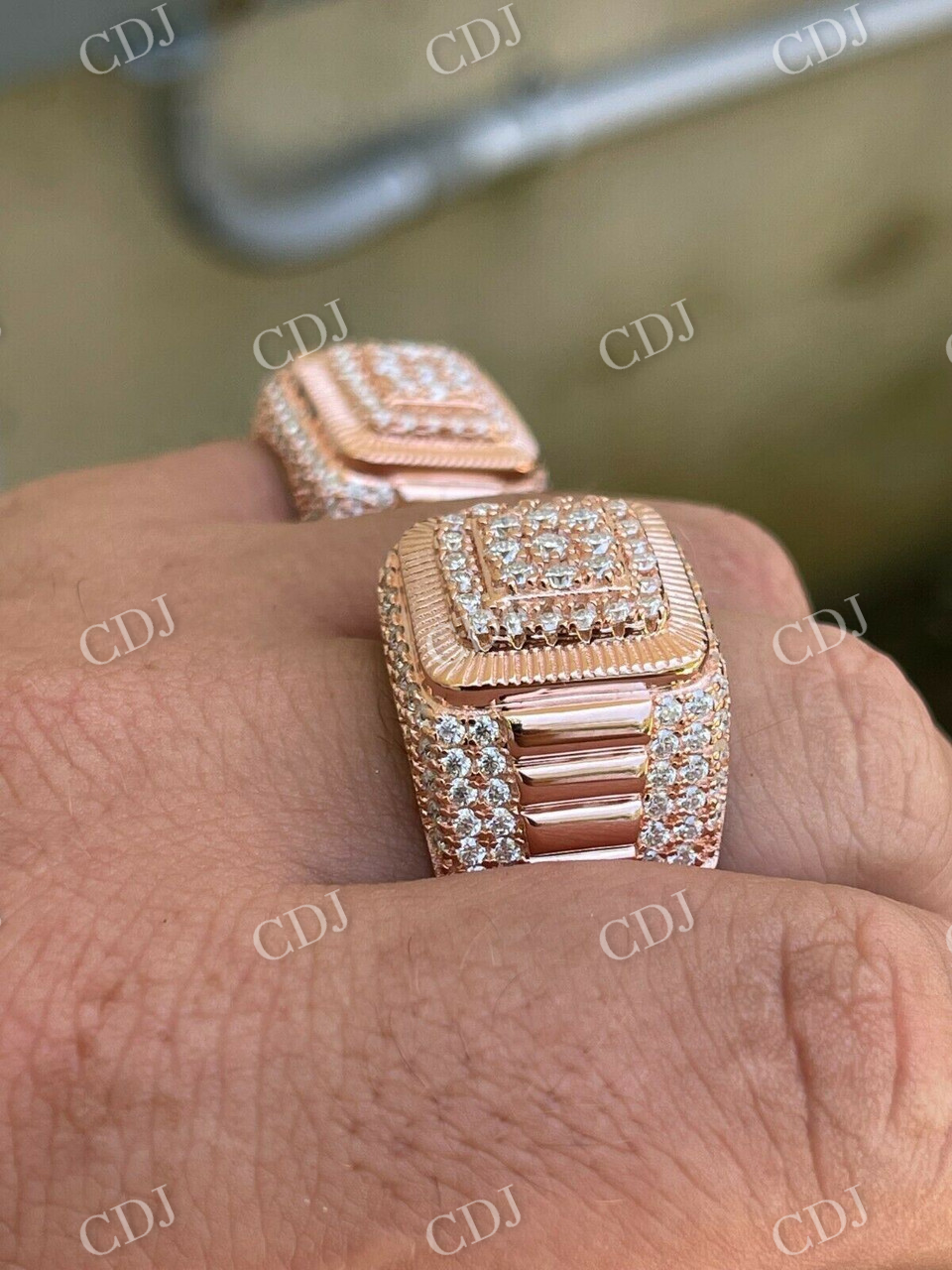 Sqaure Hip Hop Diamond Men's Ring  customdiamjewel   