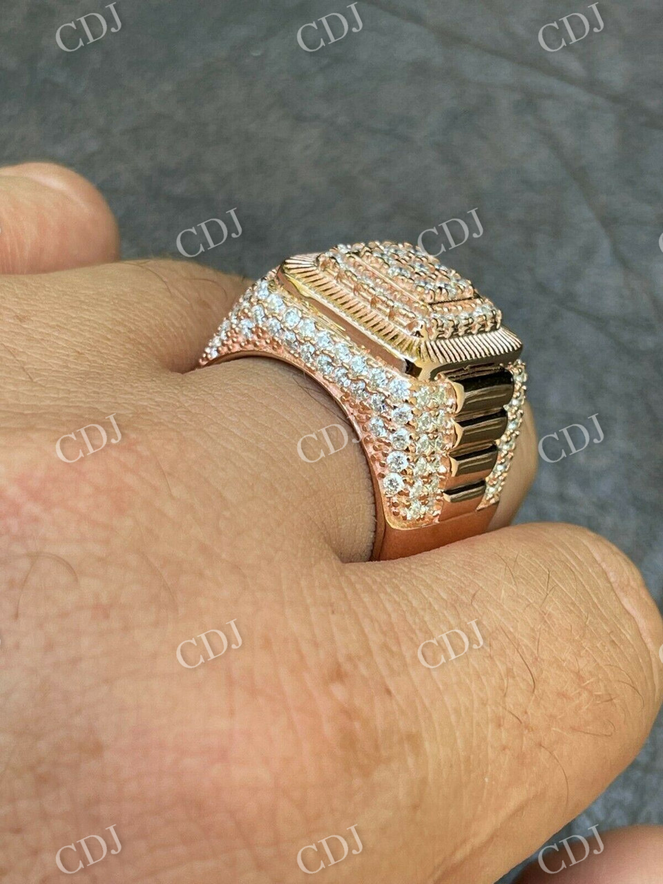 Sqaure Hip Hop Diamond Men's Ring  customdiamjewel   