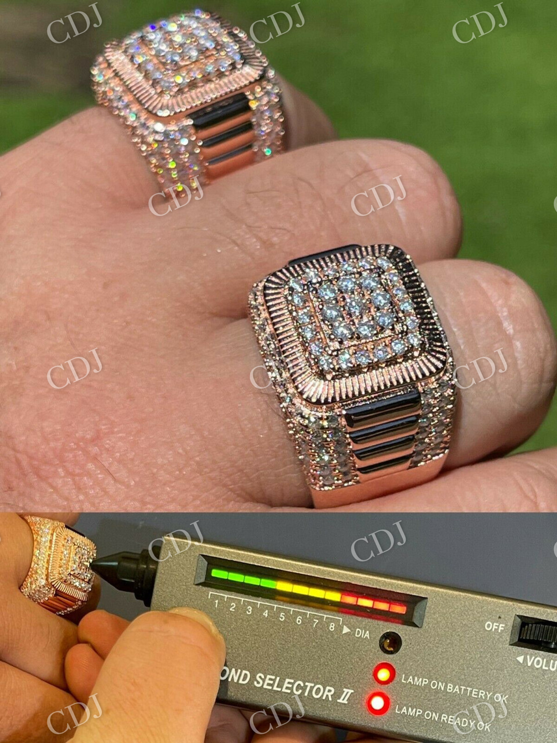 Sqaure Hip Hop Diamond Men's Ring  customdiamjewel   