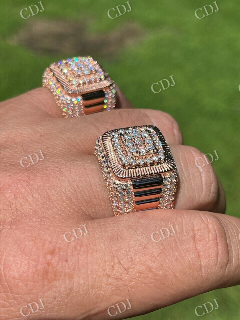 Sqaure Hip Hop Diamond Men's Ring  customdiamjewel   