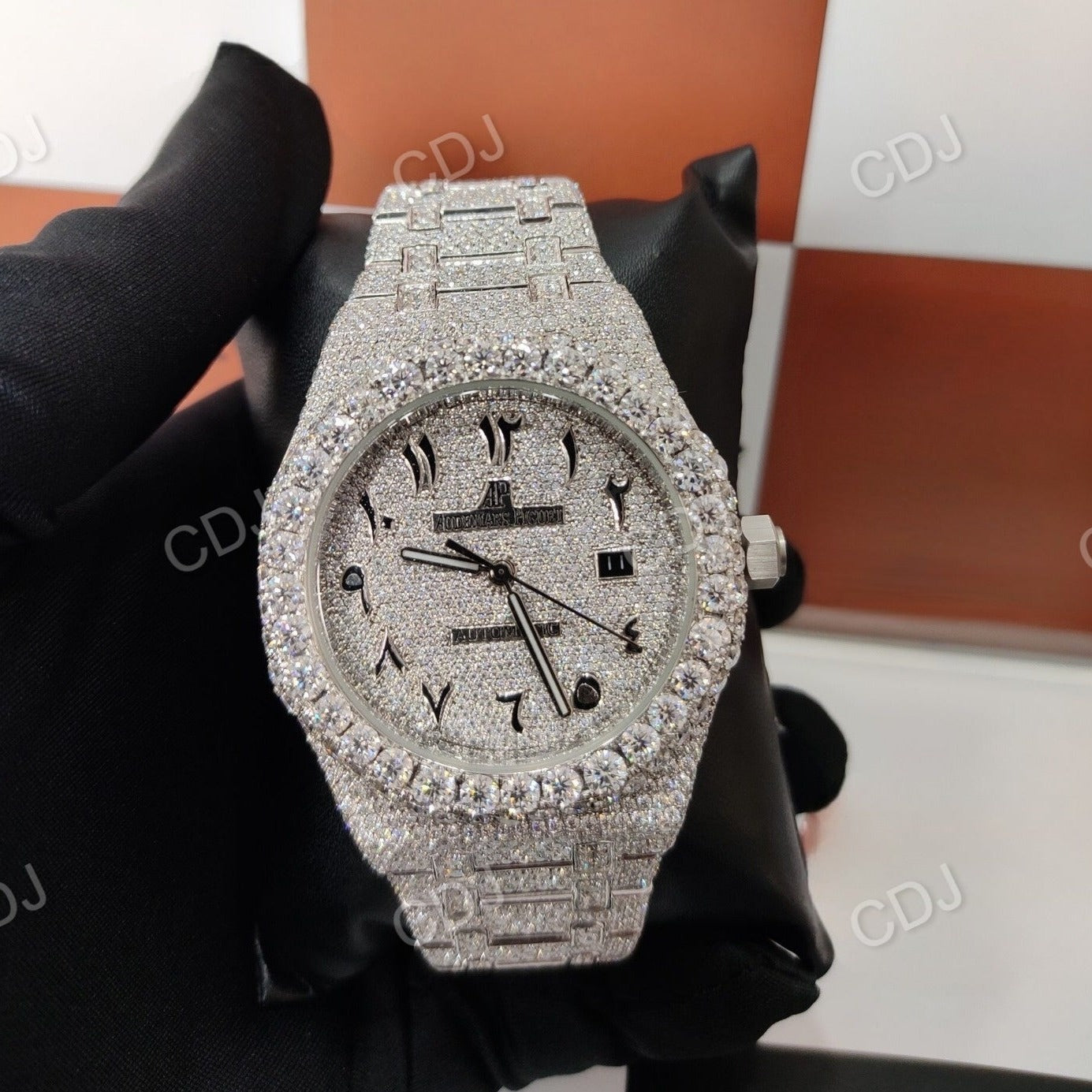 Fully Iced Out Diamond Wrist Watches AP Lab Grown Diamond Men's Wrist Watches Wholesale Manufacture  customdiamjewel   