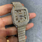 41mm Bust Down Cartier Santos Lab Grown Diamond Watch  customdiamjewel   