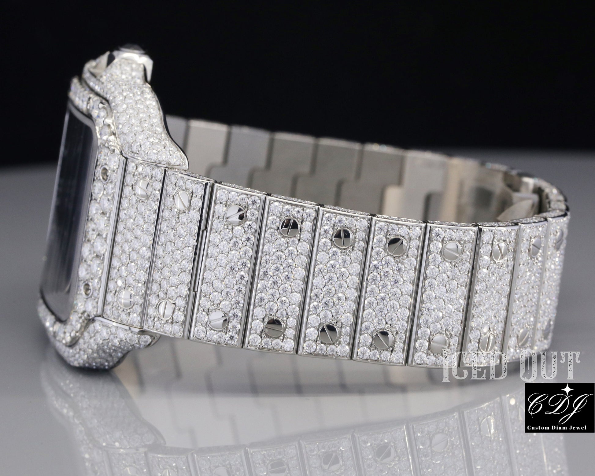 27 CTW (Approx.) Luxury Brand Ice Out Diamond Classic Square Watches For Male  customdiamjewel   