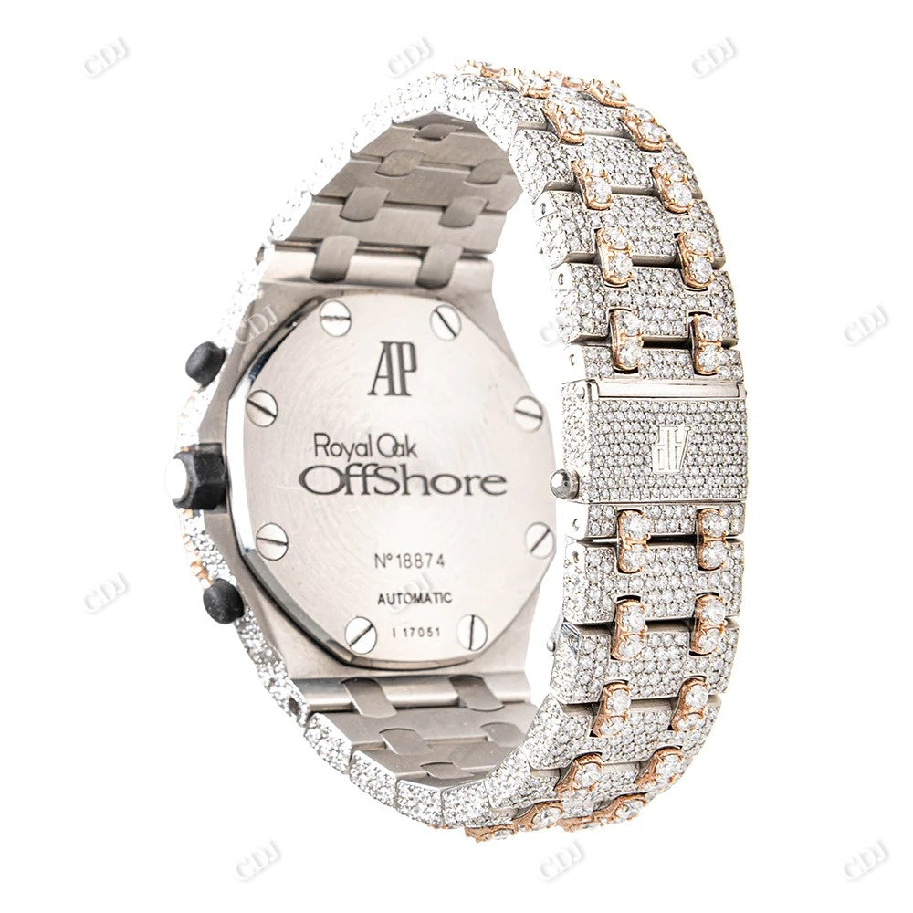 Two Tone Iced Out Moissanite Hip Hop Watch  customdiamjewel   