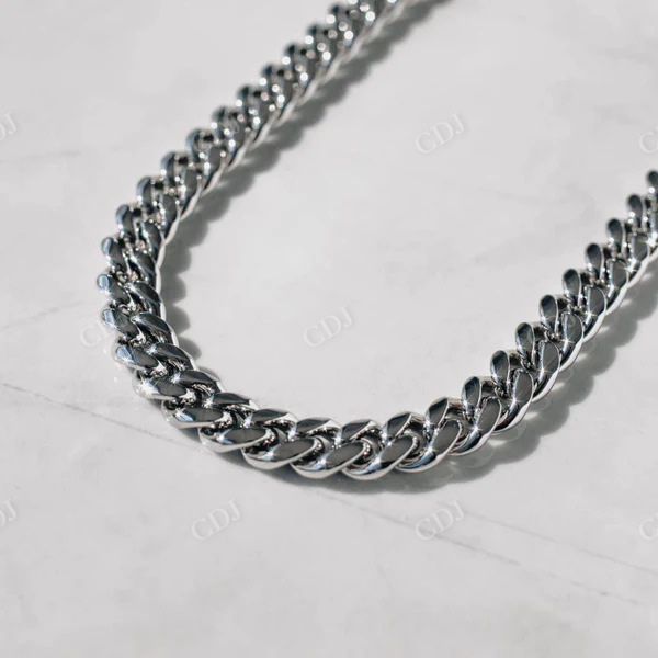 Silver plated Miami Cuban Chain Necklace  customdiamjewel   