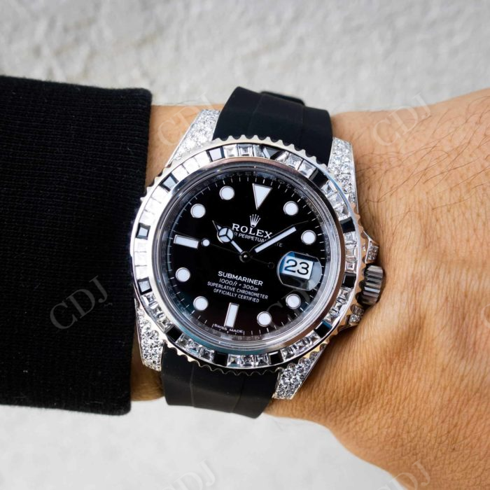 Black Belt Diamond Rolex Custom Watch  customdiamjewel   