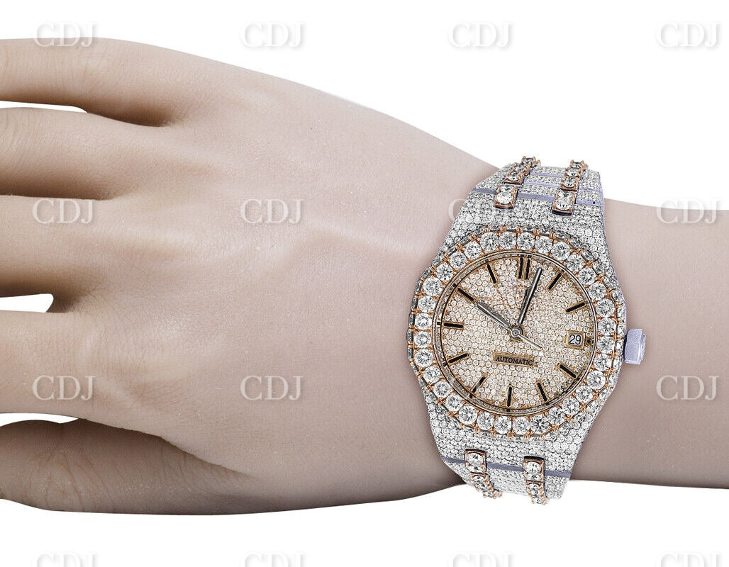 VVS Moissanite Diamond Watch AP Hip Hop Watch Date Just Watch Customized Jewelry 32.75 CTW (Approx)  customdiamjewel   