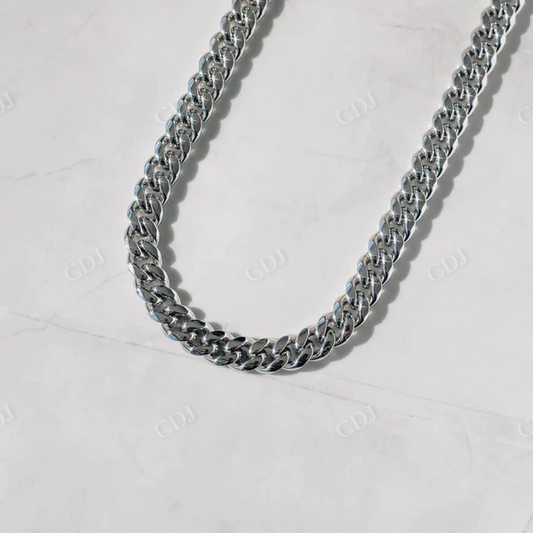 Silver plated Miami Cuban Chain Necklace  customdiamjewel   