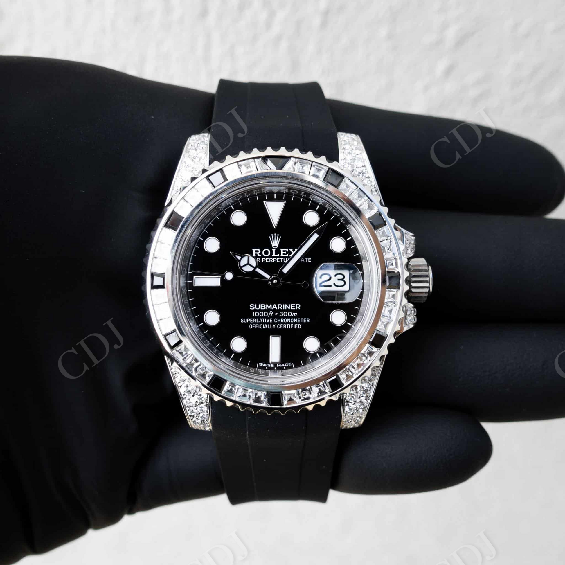 Black Belt Diamond Rolex Custom Watch  customdiamjewel   