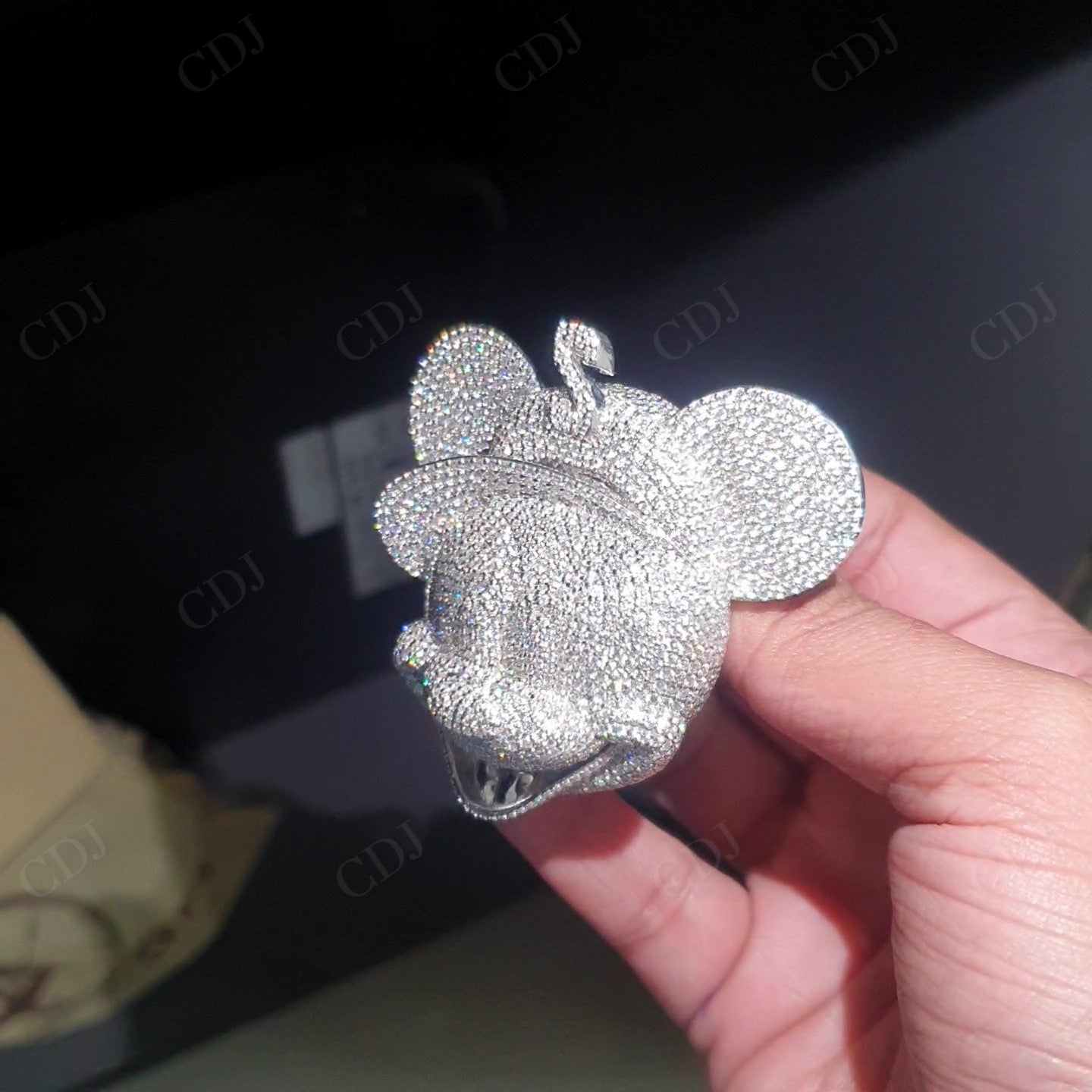 Iced Out Moissanite Diamond Sterling Silver Mickey Pendant hip hop jewelry customdiamjewel   