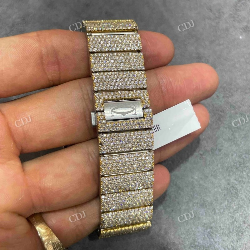 41mm Bust Down Cartier Santos Lab Grown Diamond Watch  customdiamjewel   