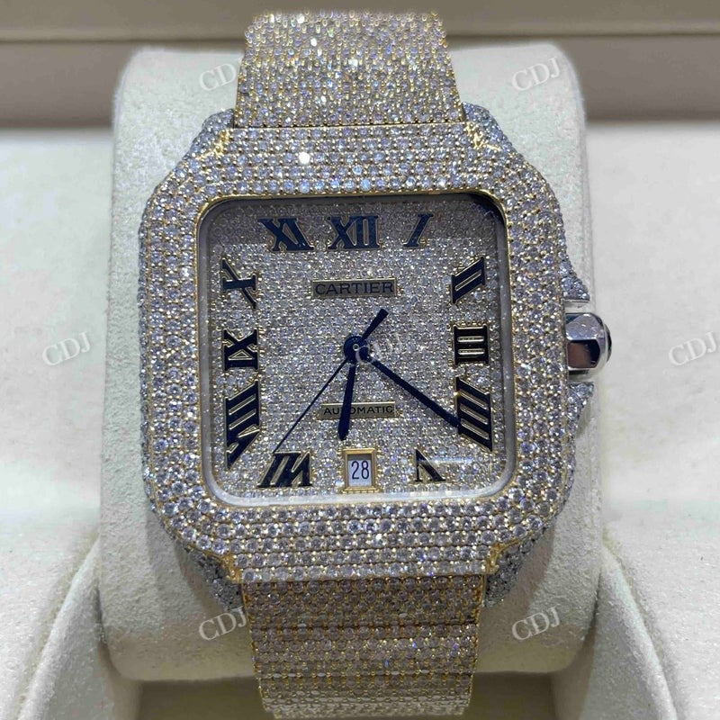 Luxury 41mm Bust Down Diamond Watch Shop The Collection customdiamjewel