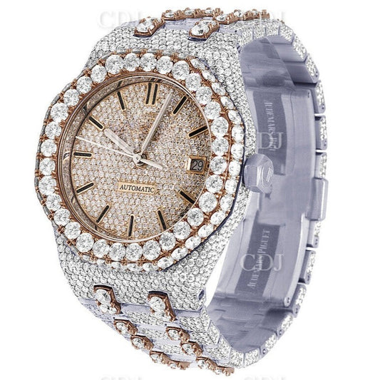 VVS Moissanite Diamond Watch AP Hip Hop Watch Date Just Watch Customized Jewelry 32.75 CTW (Approx)  customdiamjewel   