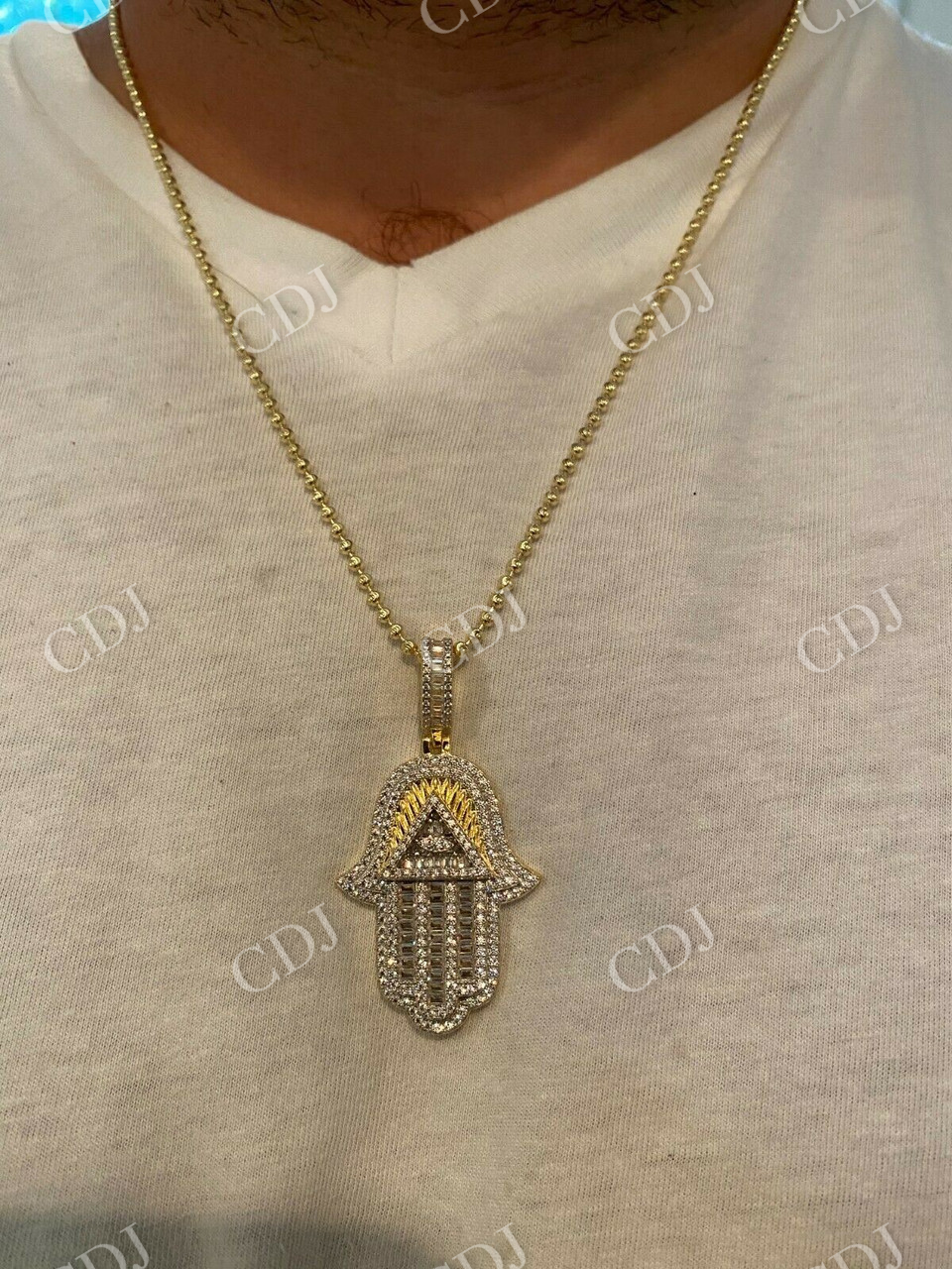 Hamsa Hand Masonic Pyramid Pendant  customdiamjewel   