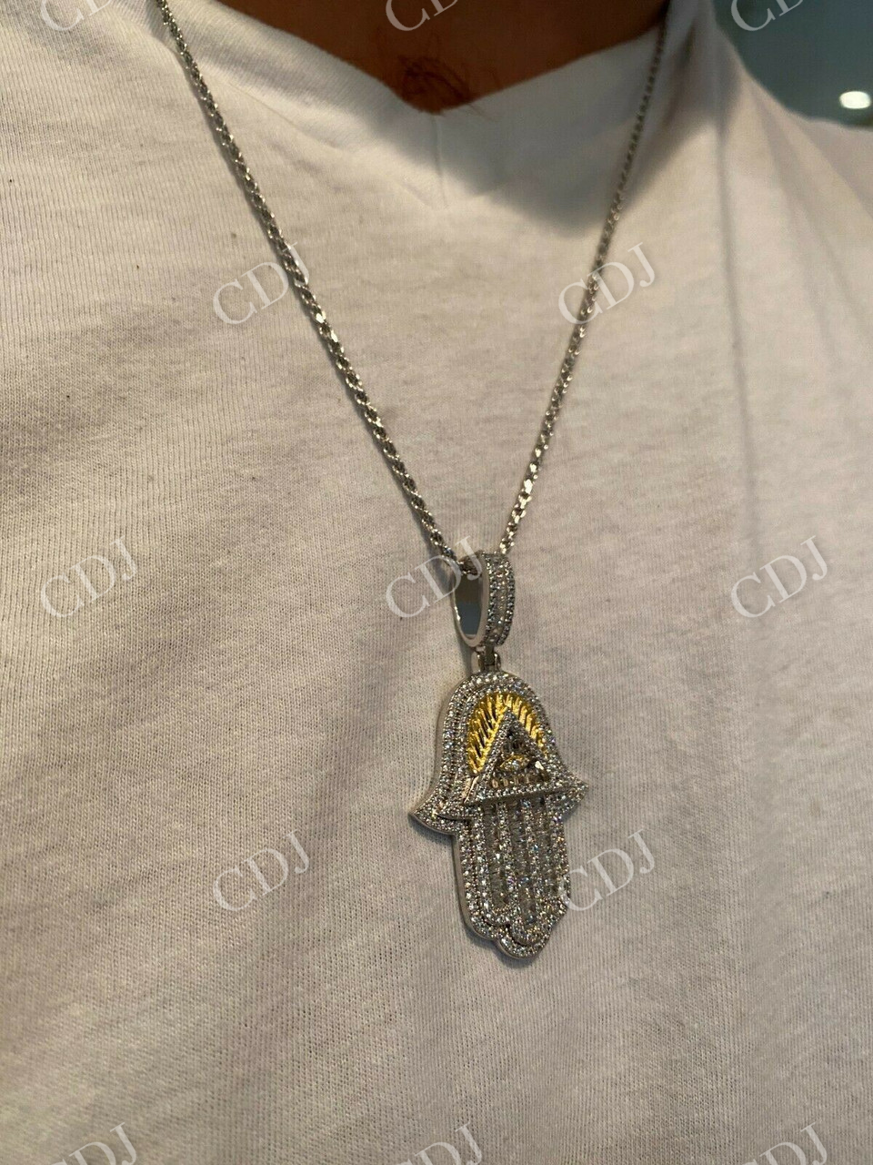 Hamsa Hand Masonic Pyramid Pendant  customdiamjewel   