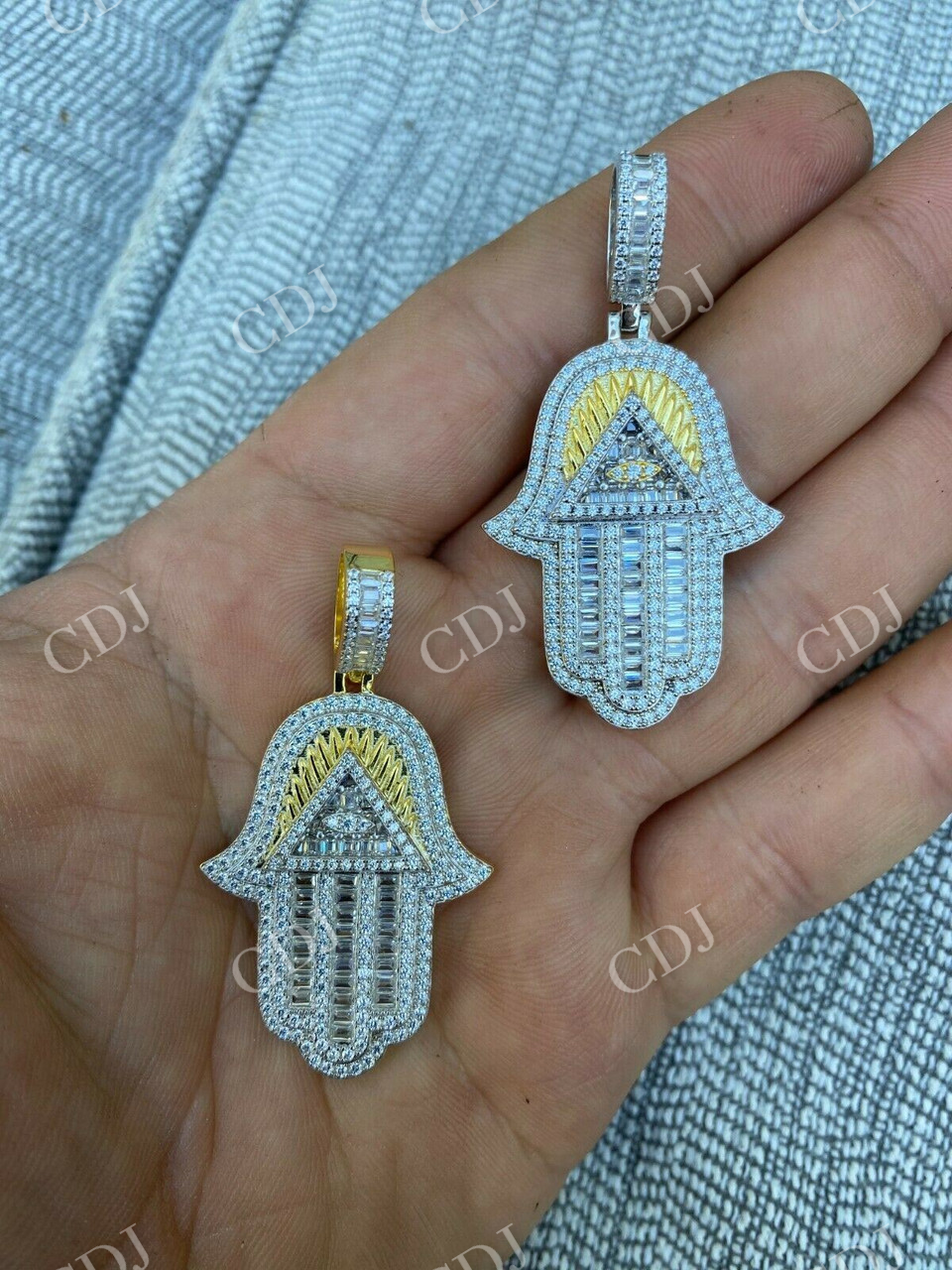 Hamsa Hand Masonic Pyramid Pendant  customdiamjewel   