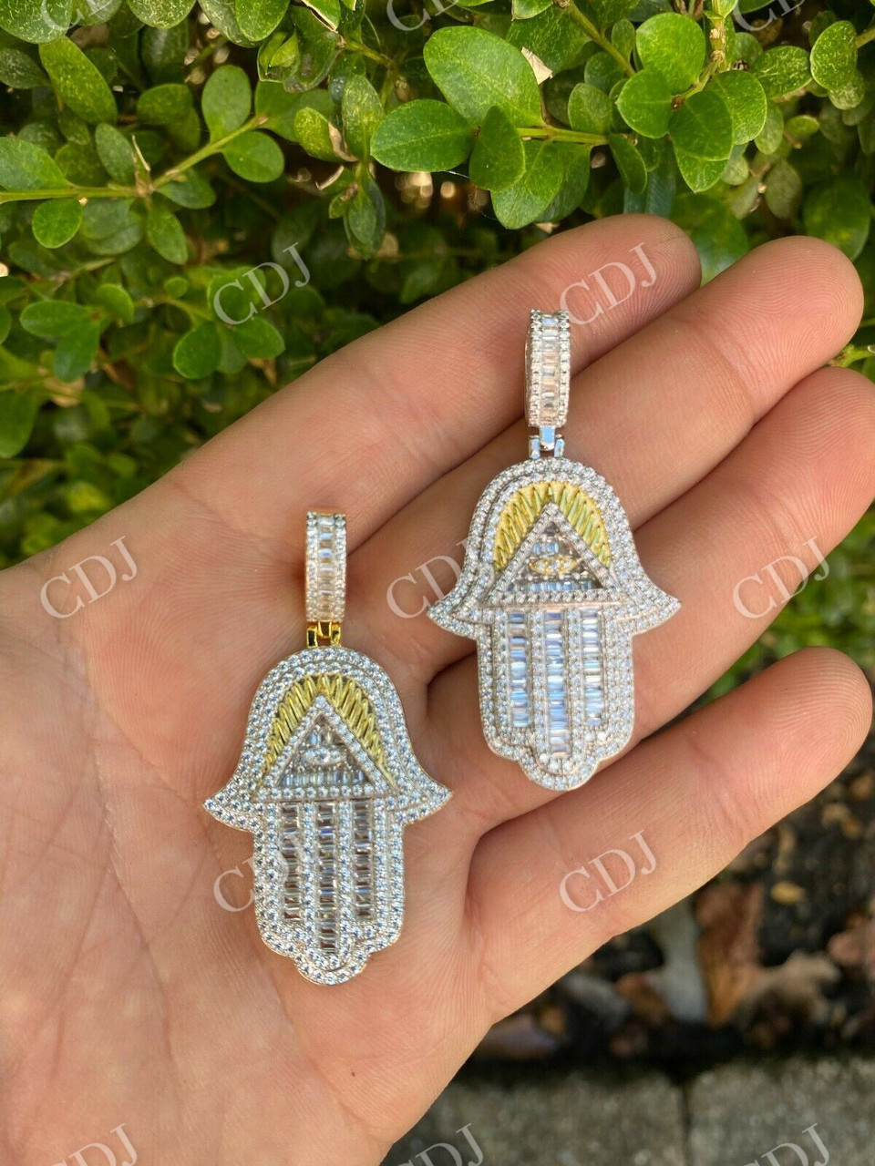 Hamsa Hand Masonic Pyramid Pendant  customdiamjewel   