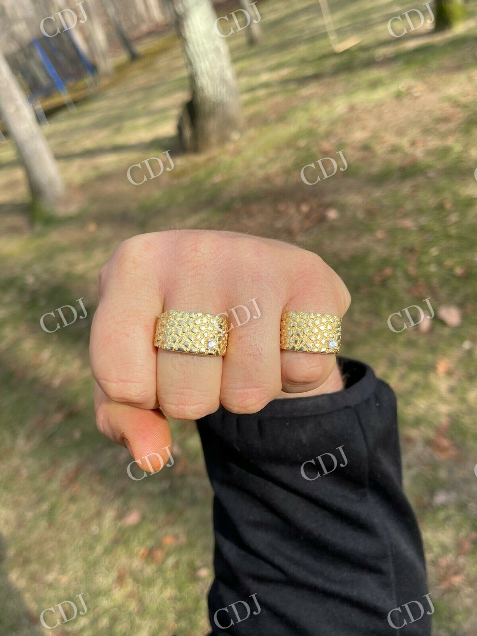 Single Diamond Hip Hop Men's Ring  customdiamjewel   