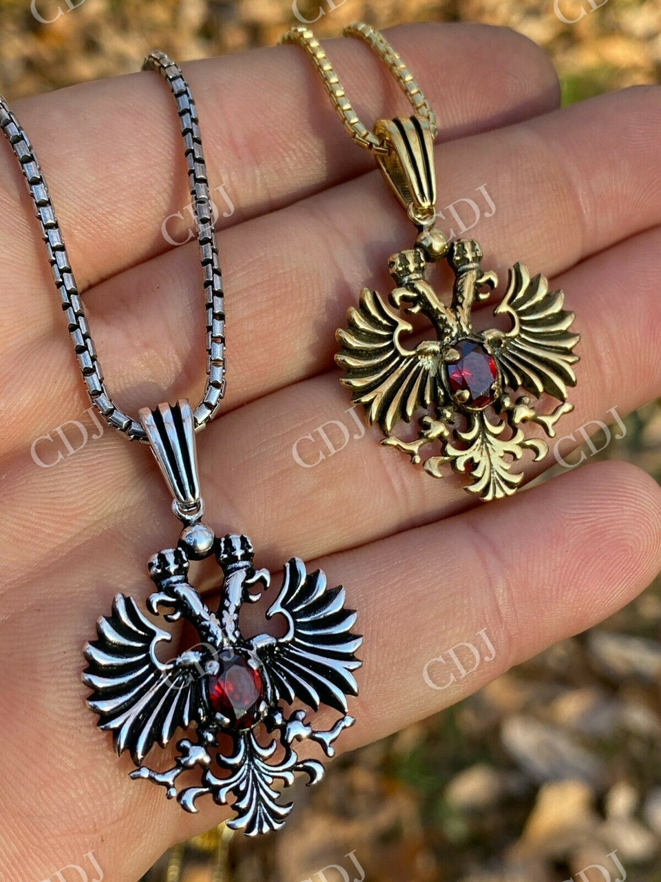 Russian Double Headed Eagle Ruby Pendant  customdiamjewel   