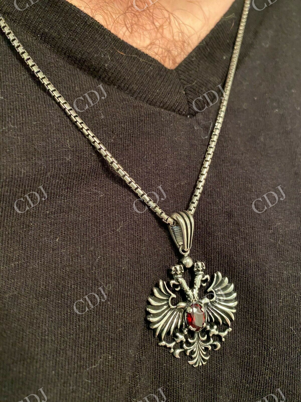 Russian Double Headed Eagle Ruby Pendant  customdiamjewel   