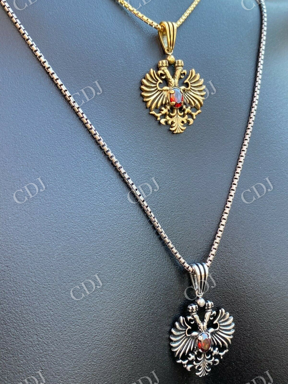 Russian Double Headed Eagle Ruby Pendant  customdiamjewel   