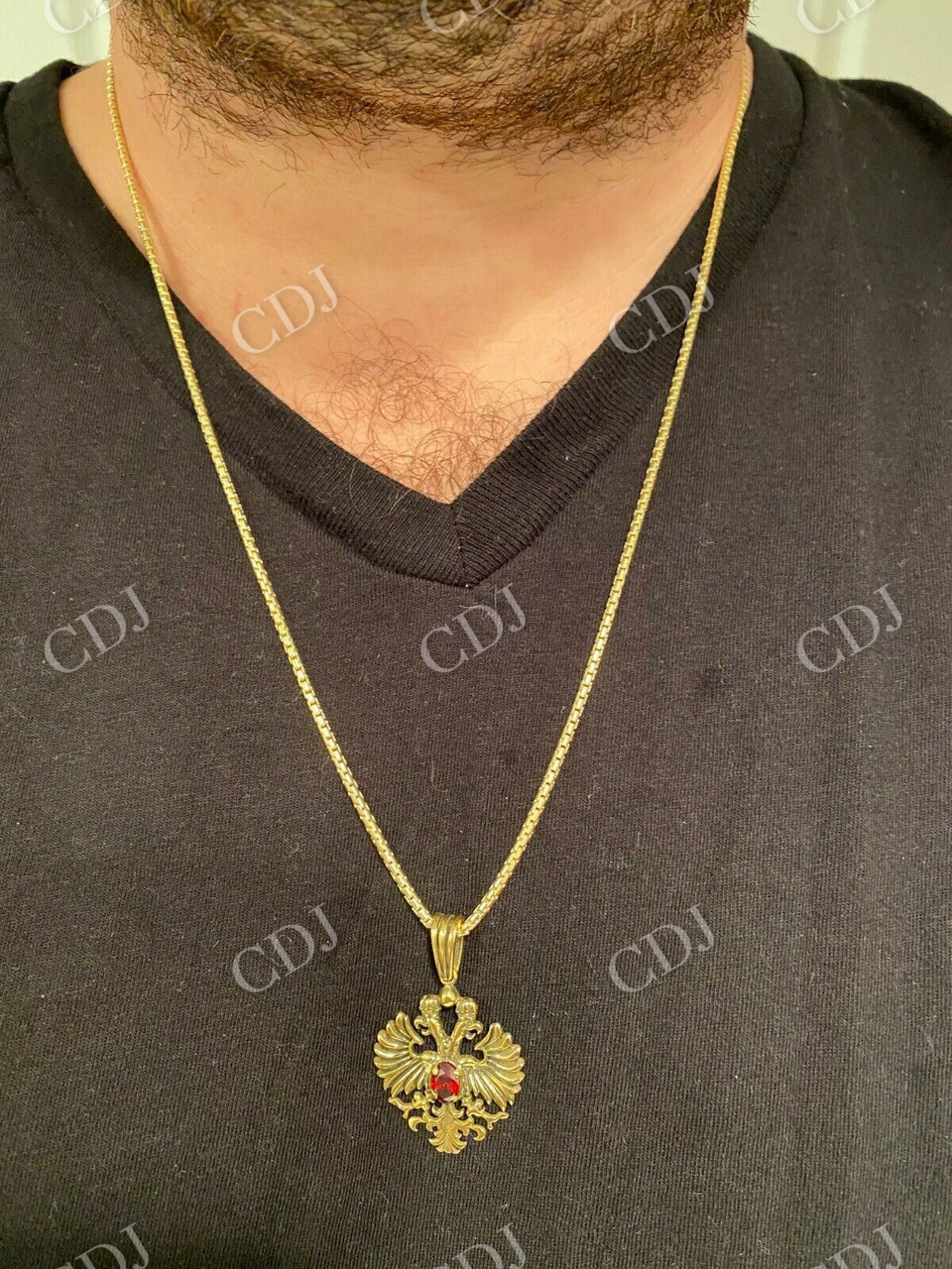 Russian Double Headed Eagle Ruby Pendant  customdiamjewel   