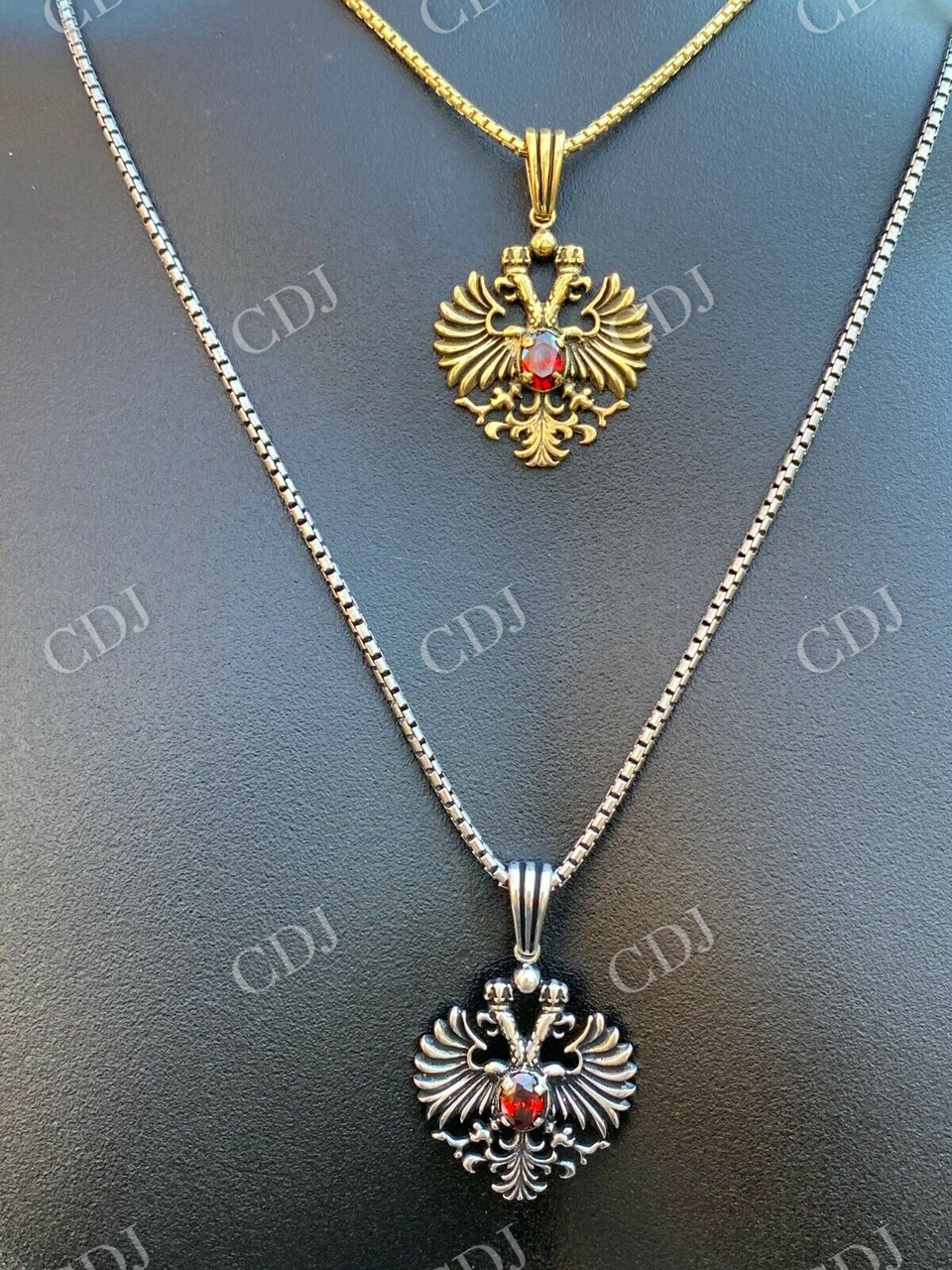 Russian Double Headed Eagle Ruby Pendant  customdiamjewel   