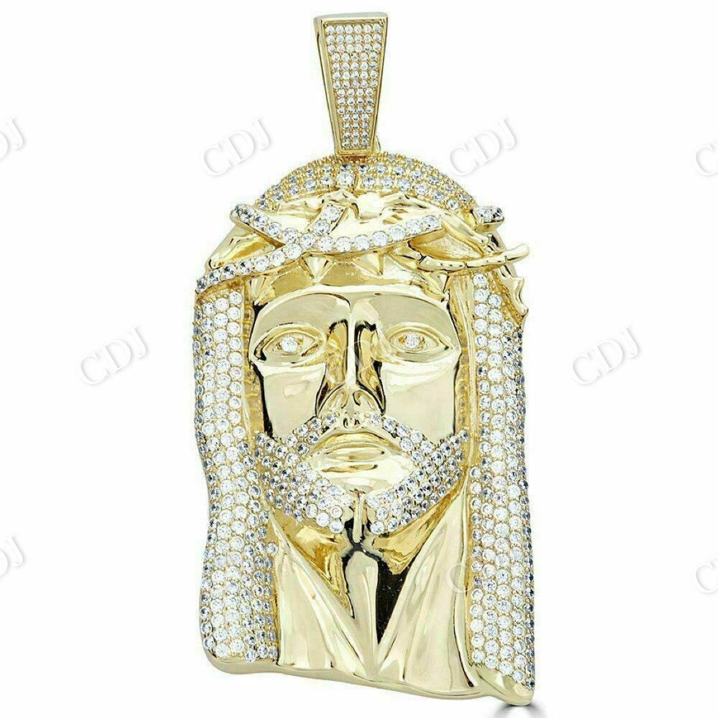 Mens Jesus Head Diamond Cross Piece Pendant  customdiamjewel   