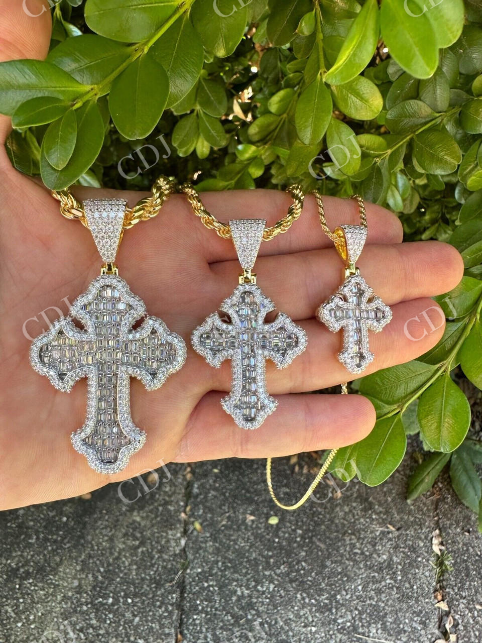 Gothic Tupac Cross Pendant  customdiamjewel   