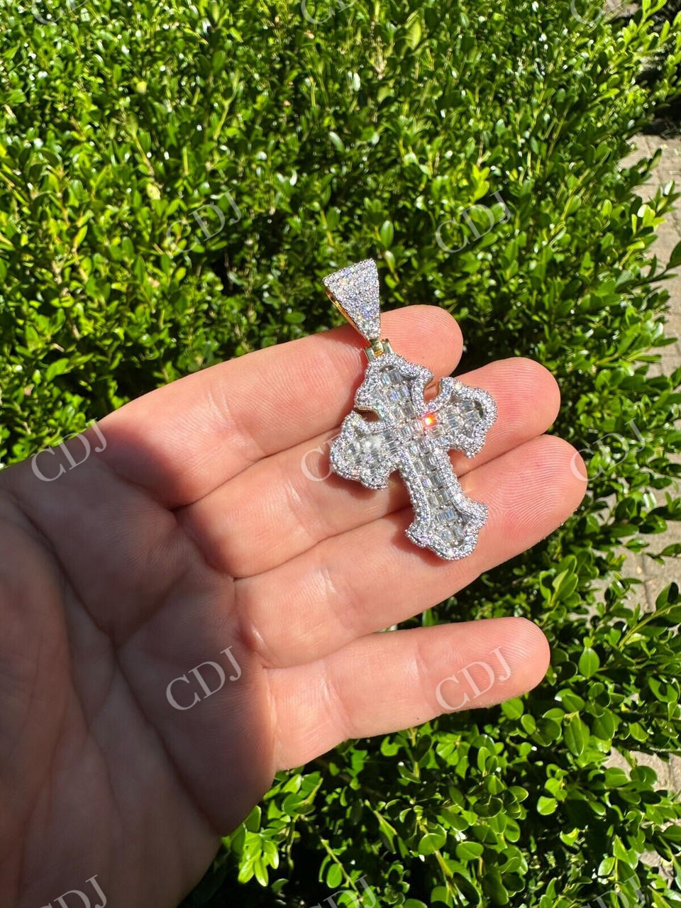 Gothic Tupac Cross Pendant  customdiamjewel   