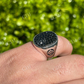 Large Black Diamond Bezel Set Ring  customdiamjewel   